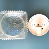 Molded glass hanging lamp