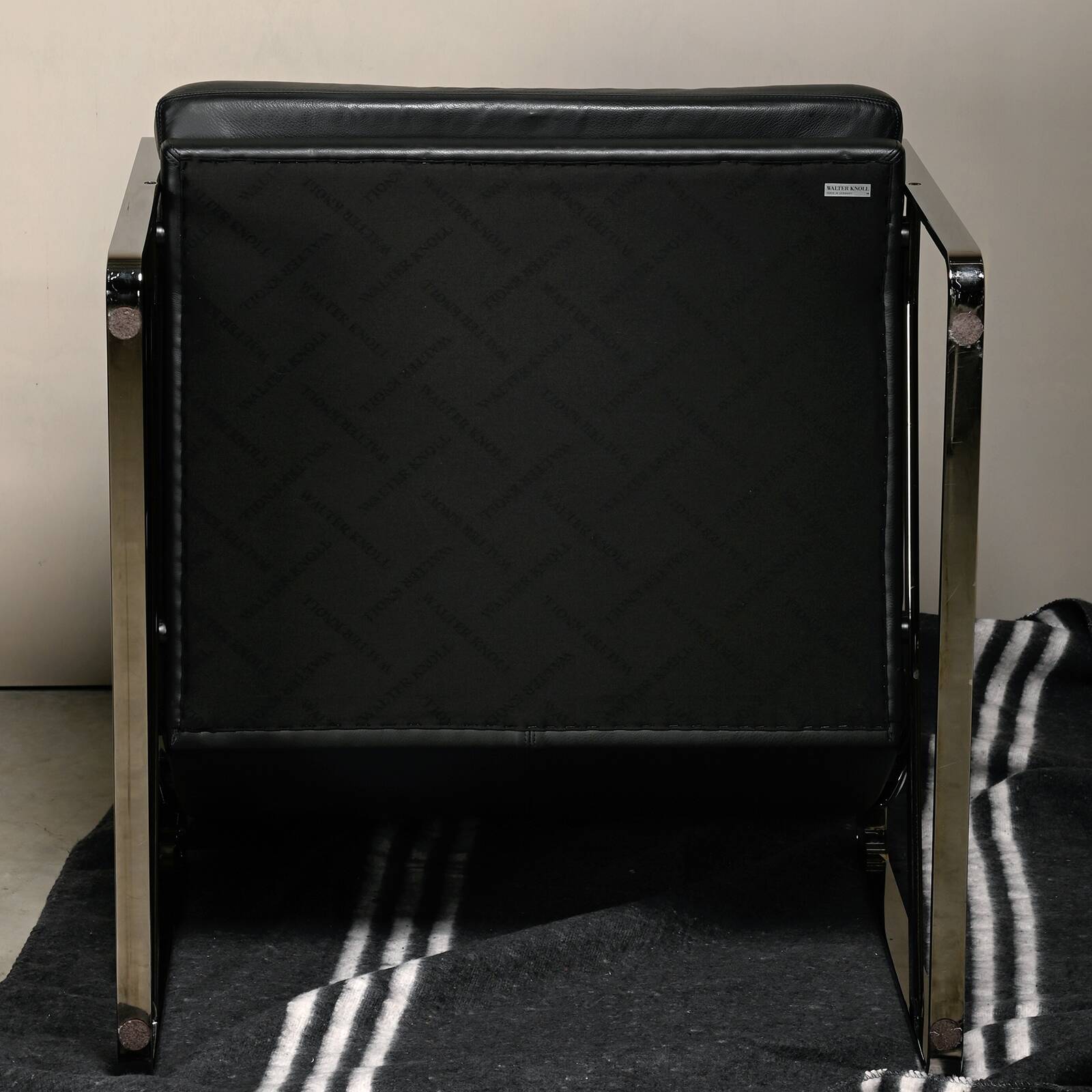 Preben Fabricius Black Leather Lounge Chairs Model 710, Walter Knoll