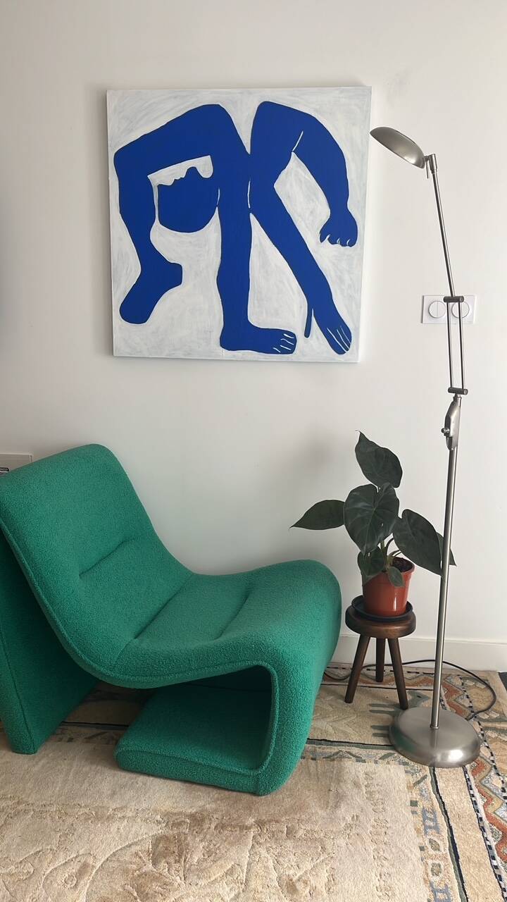 The blue man by Picasso 80x80cm