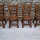 Brutalist oak chairs