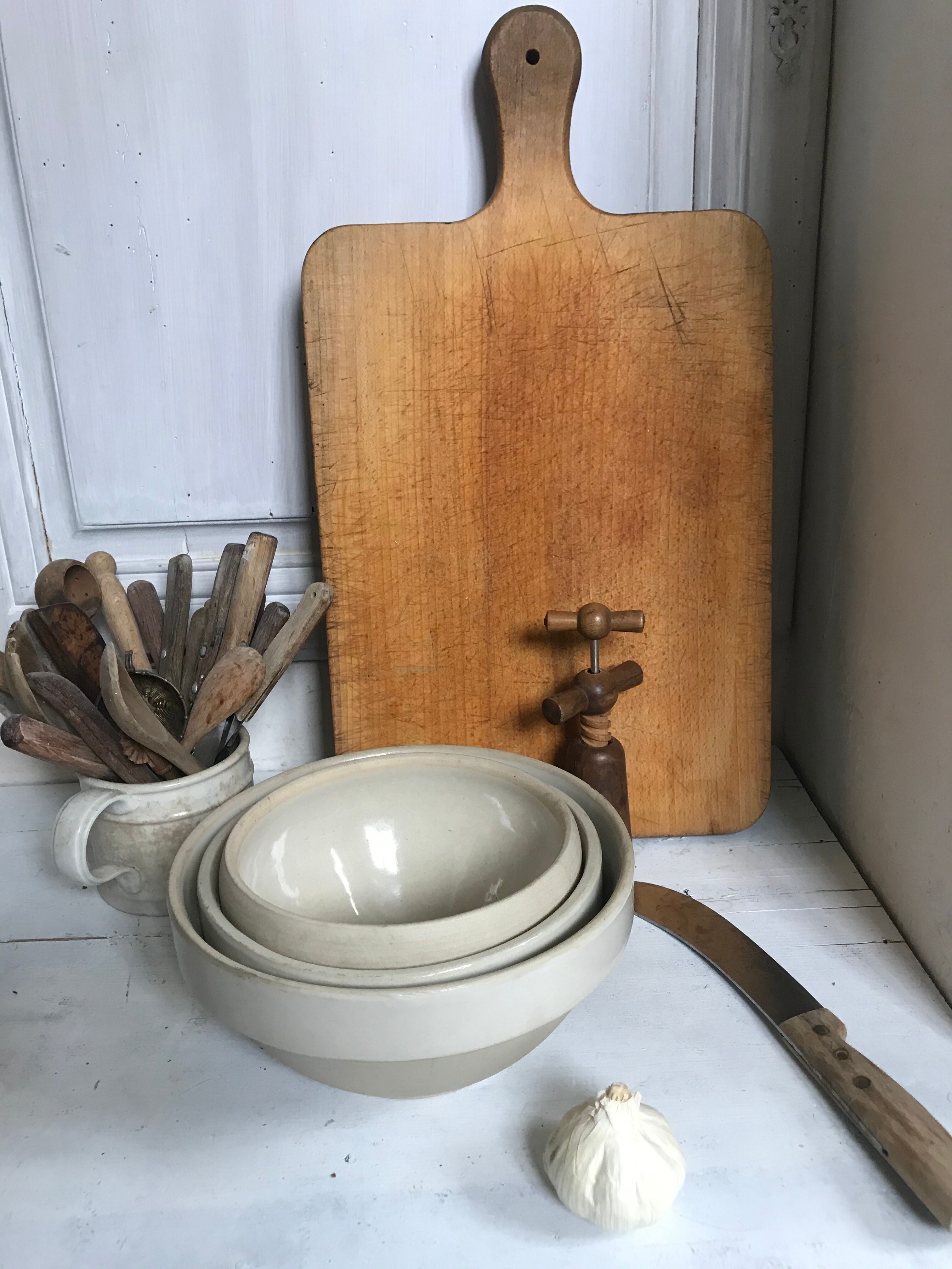 Set de trois bols en grès vernissé