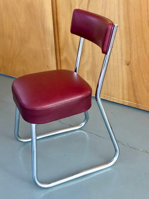 Office chairs in burgundy skaï 50s
