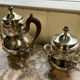 Two shaped pieces in silver-plated metal punched circa 1900 (B)