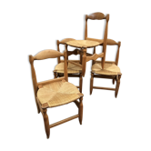 Lot de 4 chaises de Guillerme & Chambron 1960