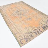 6x10 Turkish Light Orange Cream Vintage Rug, 195x313Cm