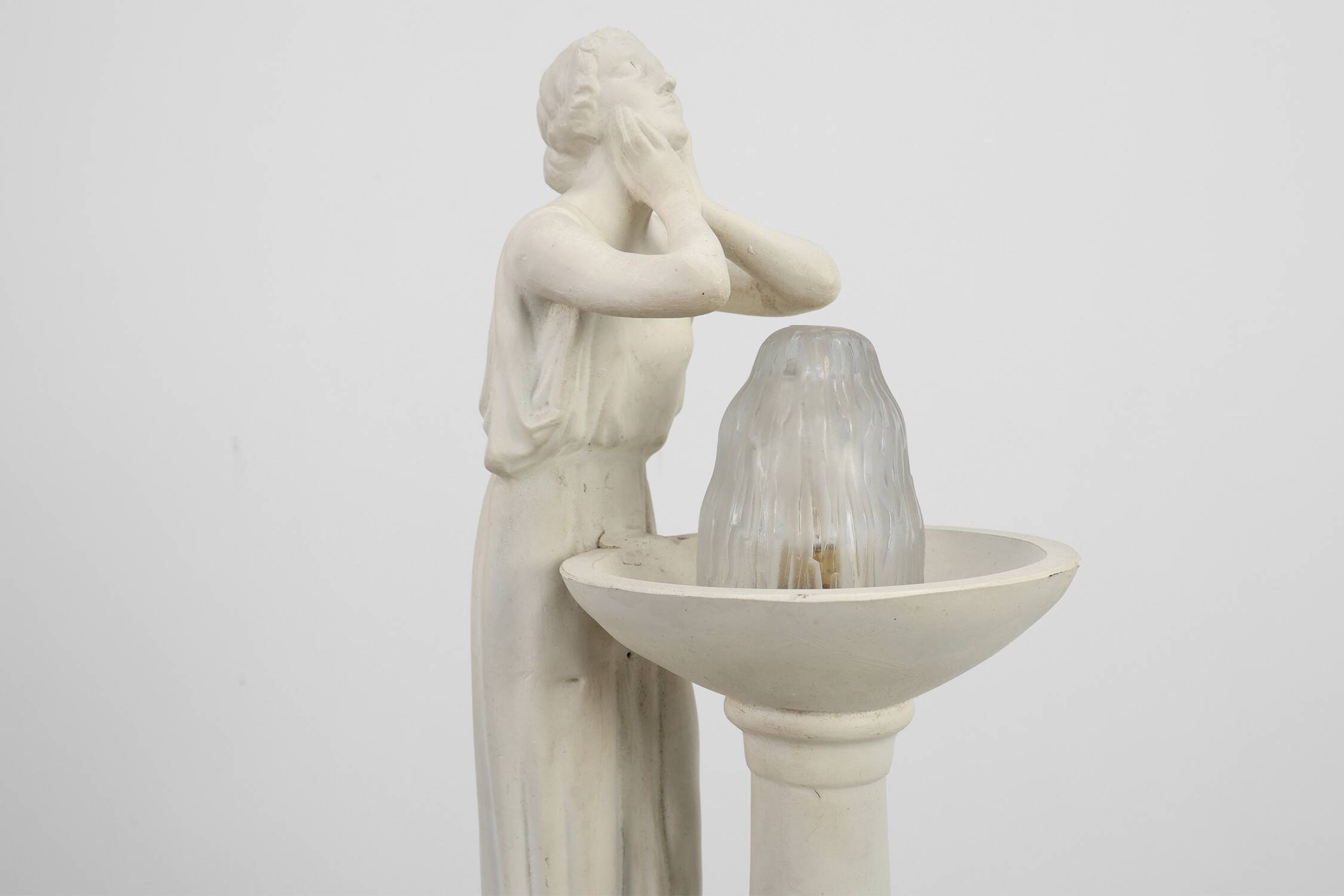 Art Deco Vichy Advertising Lamp in Plaster, Belgium 1930s