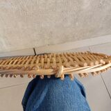 Vintage oval bamboo tray
