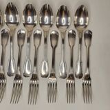 12 silver metal table cutlery net model