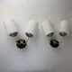 Pair of vintage 1950s double wall lights in opaline.