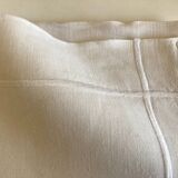 Pair of pillowcases of linen canvas trousseau 1960 modernist reserve linen
