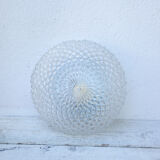 Round ceiling lamp chiseled glass diamond tips