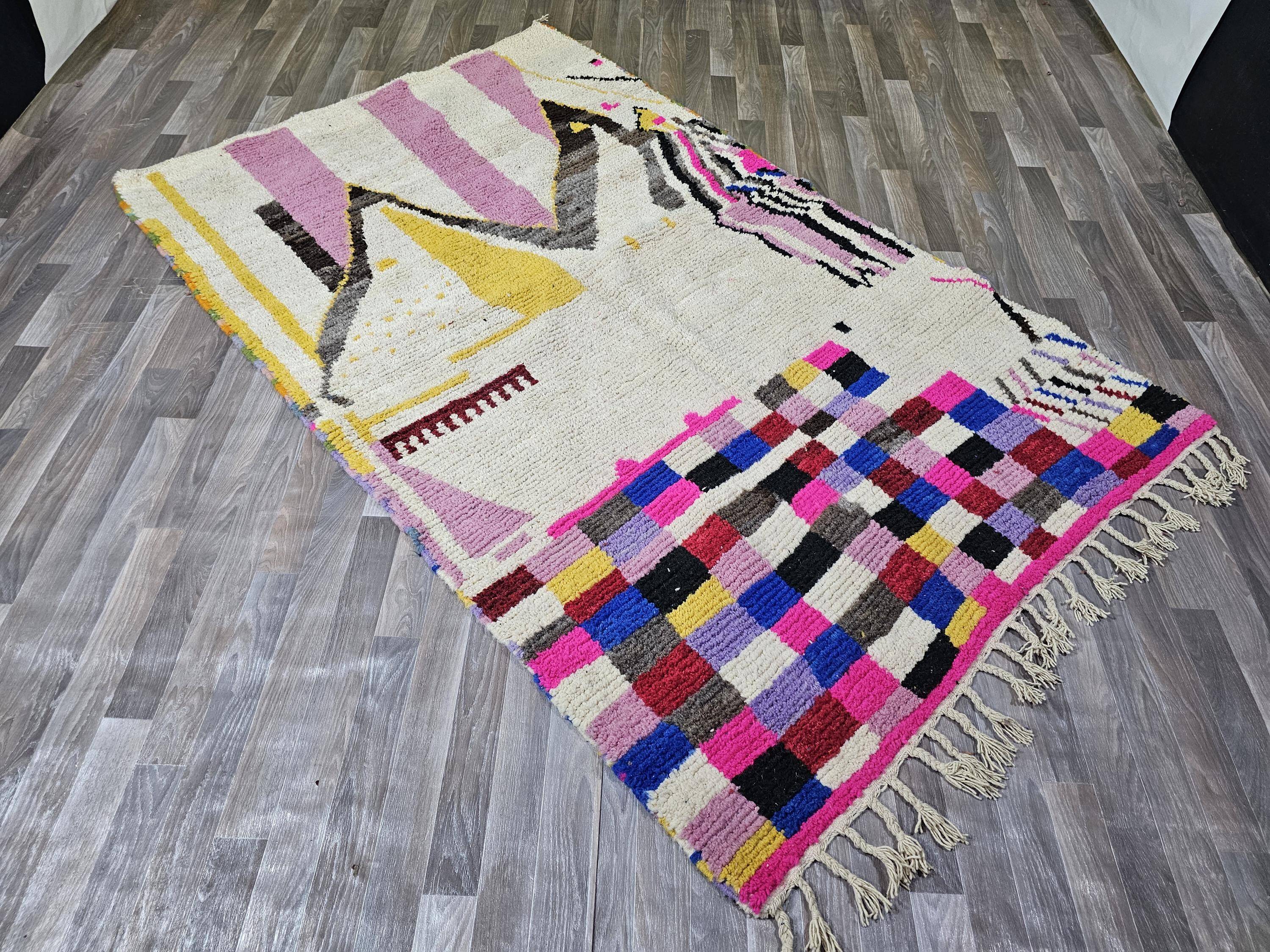 Natural handmade Moroccan rug 3 x 2 m