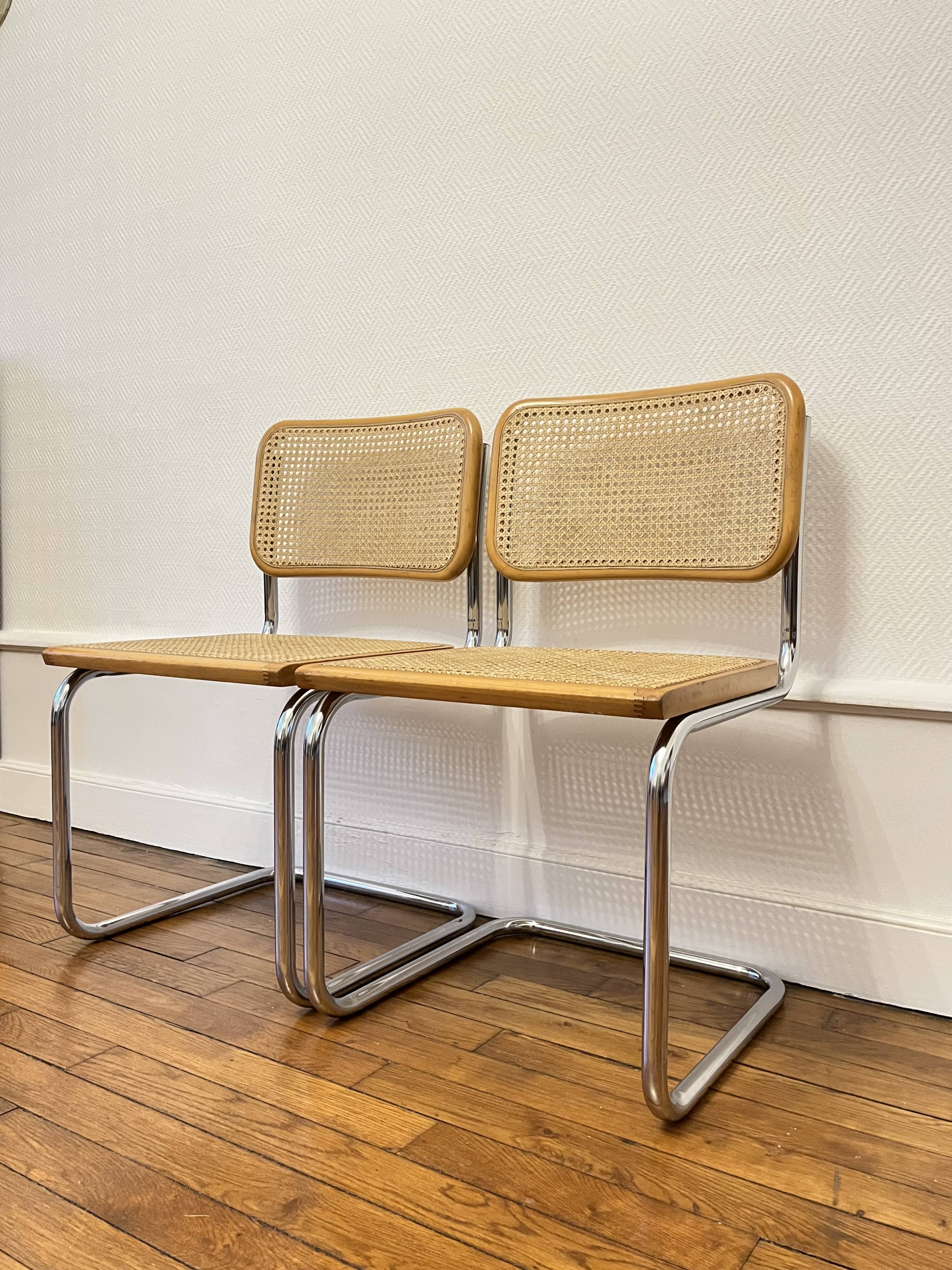 Set of 2 Cesca chairs by Marcel BREUER b32