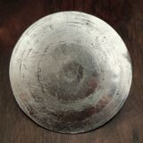 Ancien pot à biscuits/sucrier métal argenté et verre