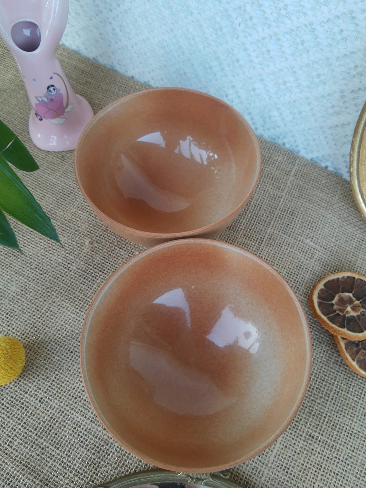Two piedouche bowls in montgolfier glazed sandstone France