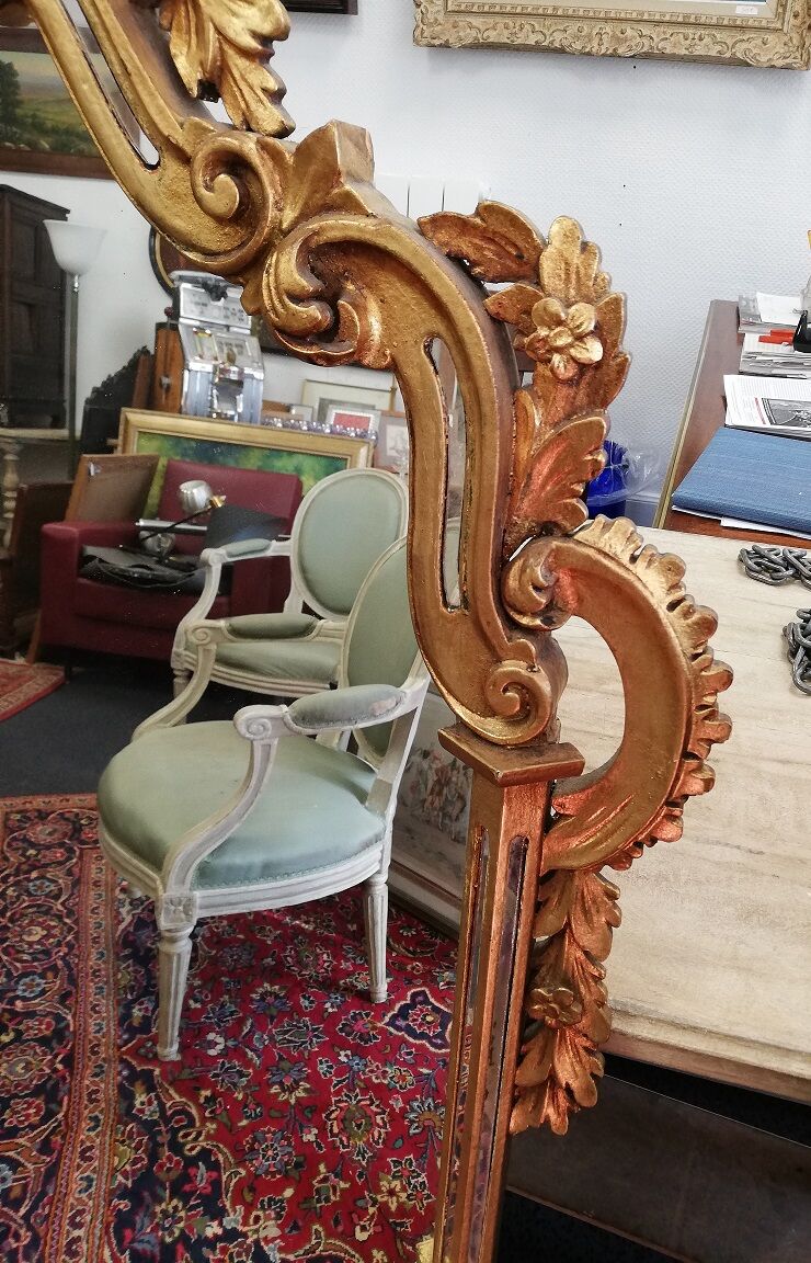 In-between wood stucco mirror Golden STYLE LOUIS XV trumeau ice decoration Castle