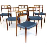 Set de 6 chaises "Model 79", Niels O Møller, Danemark, 1960