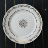 6 porcelain hollow plates, signed LJ & cie