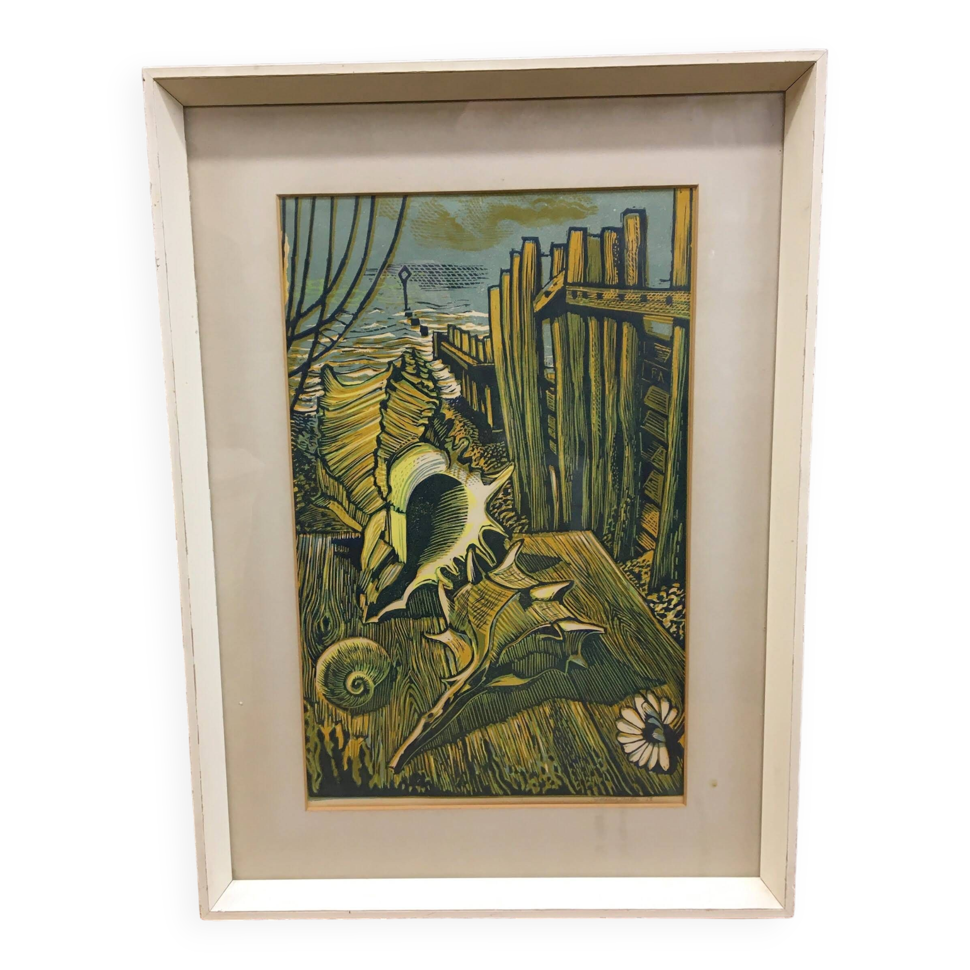 Lino Cut On Paper - Frederick Austin