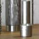 Set of 5 brutalist steel vases