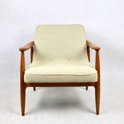 GFM 300-202 armchair in beige boucle by J Kedziorek 1970s