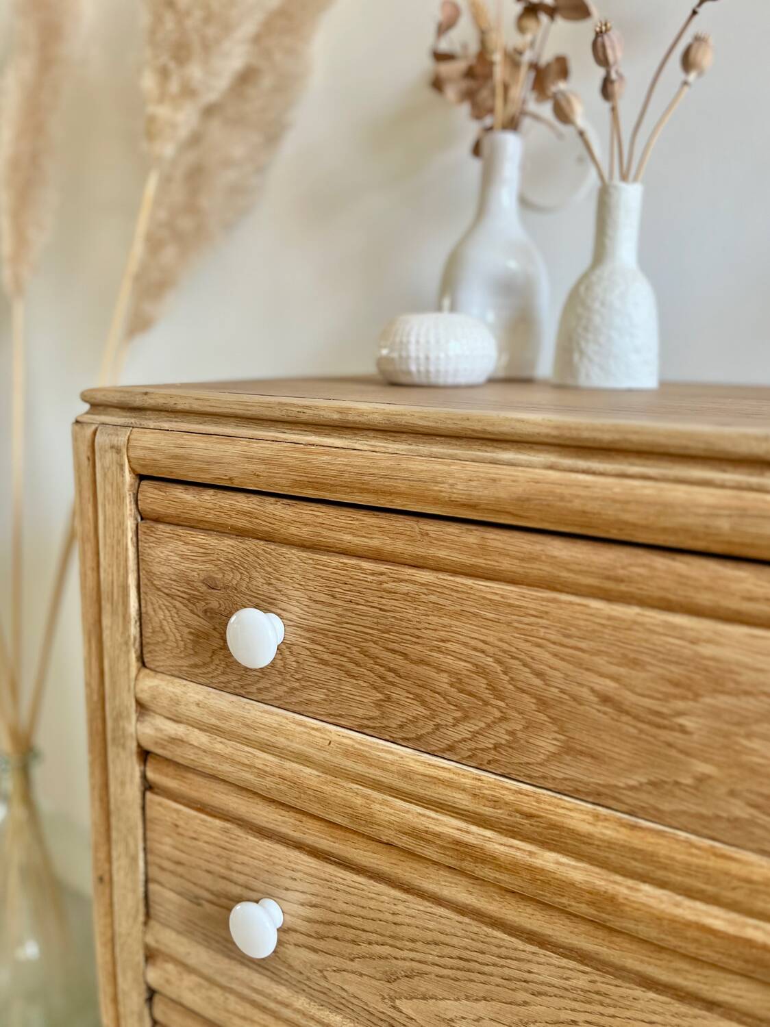 Commode Art Déco en chêne restaurée