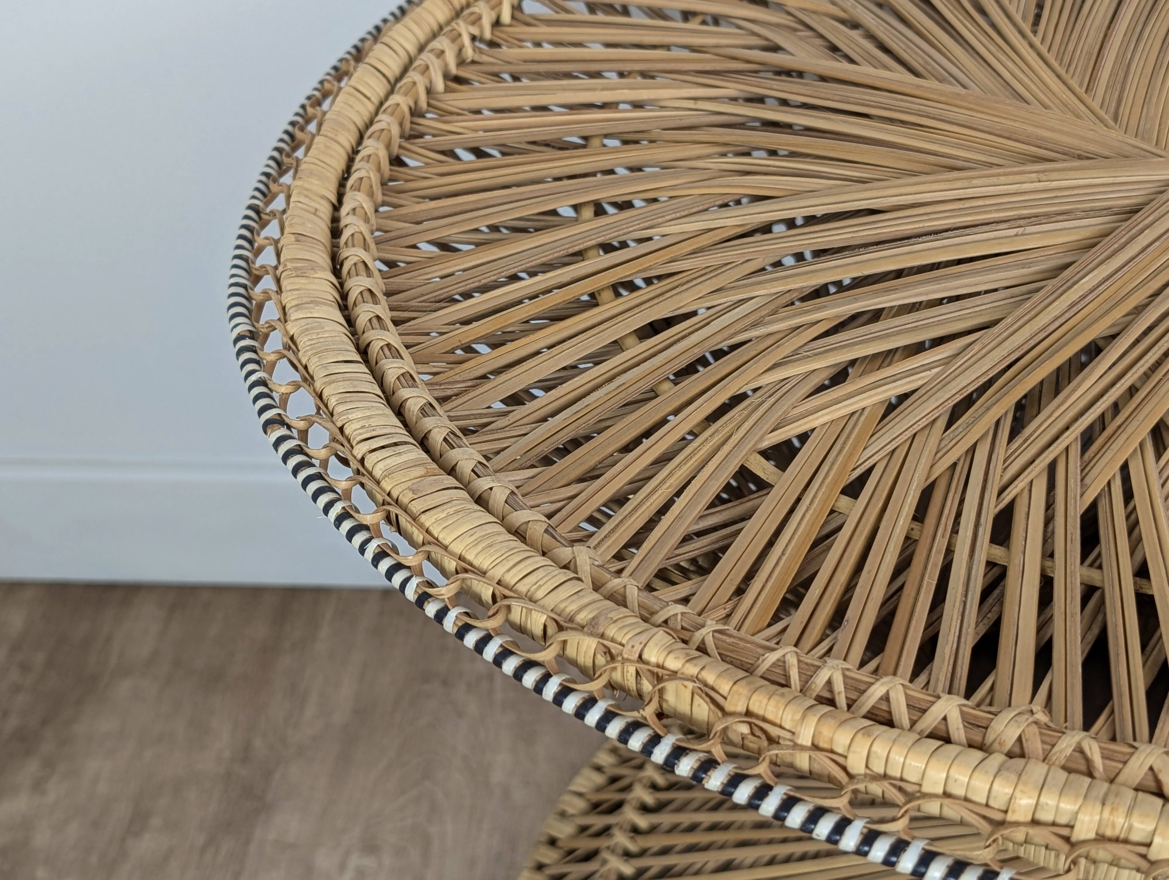 Diabolo rattan coffee table