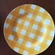 Ensemble de 6 assiettes plates Digoin modèle Ecossais jaune