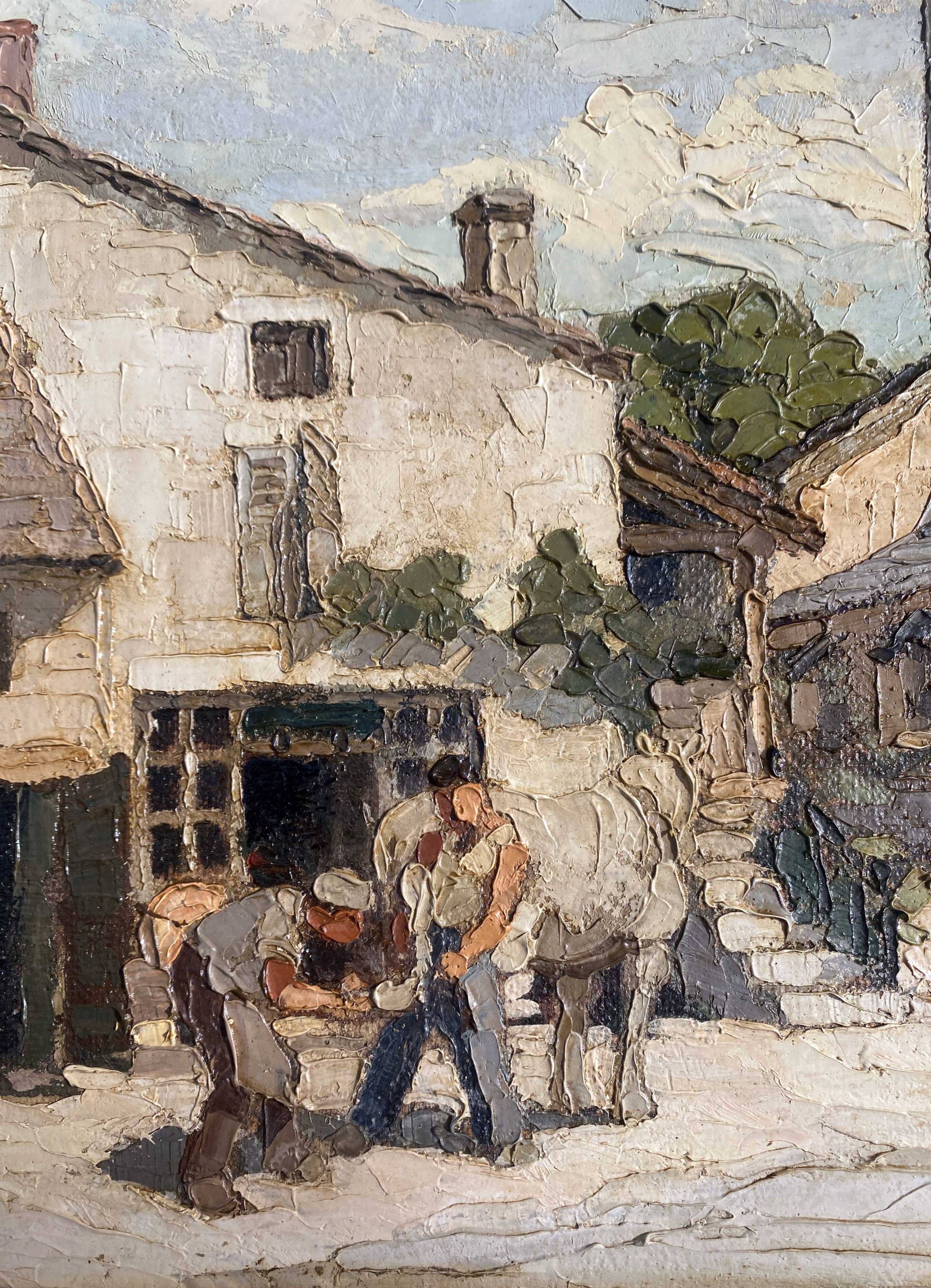 Old Painting Church of Chapaize (Saône-et-Loire) Farrier HSP signed