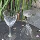 6 large old-cut crystal wine glasses, magnificent patterns