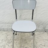 Set of 4 vintage grey chrome Formica kitchen chairs.