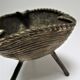 Brutalist ashtray sculptural tripod brass design 60s