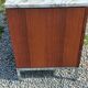 Florence Knoll buffet in wood and marble with chrome legs from the 1970s.