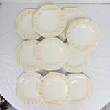Set of 10 Moulin des loups soup plates