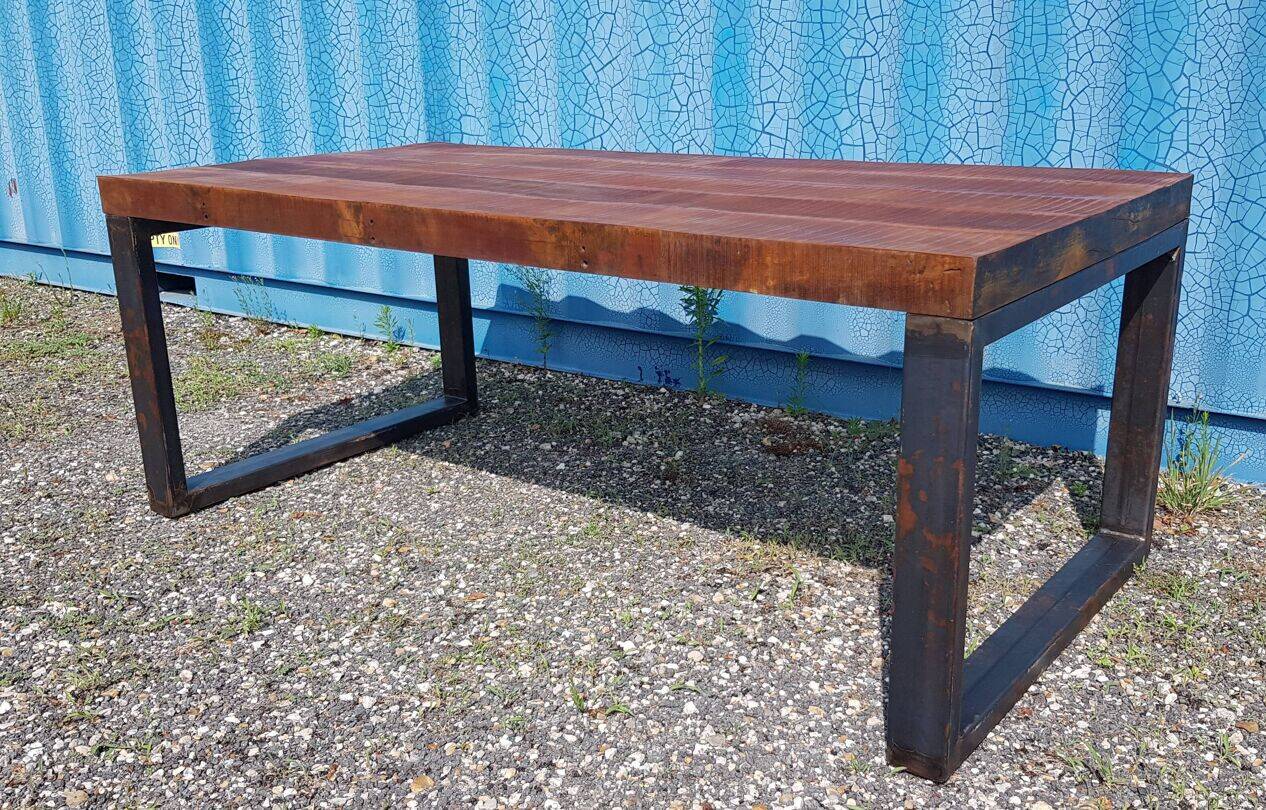 Industrial Wood-Metal Table