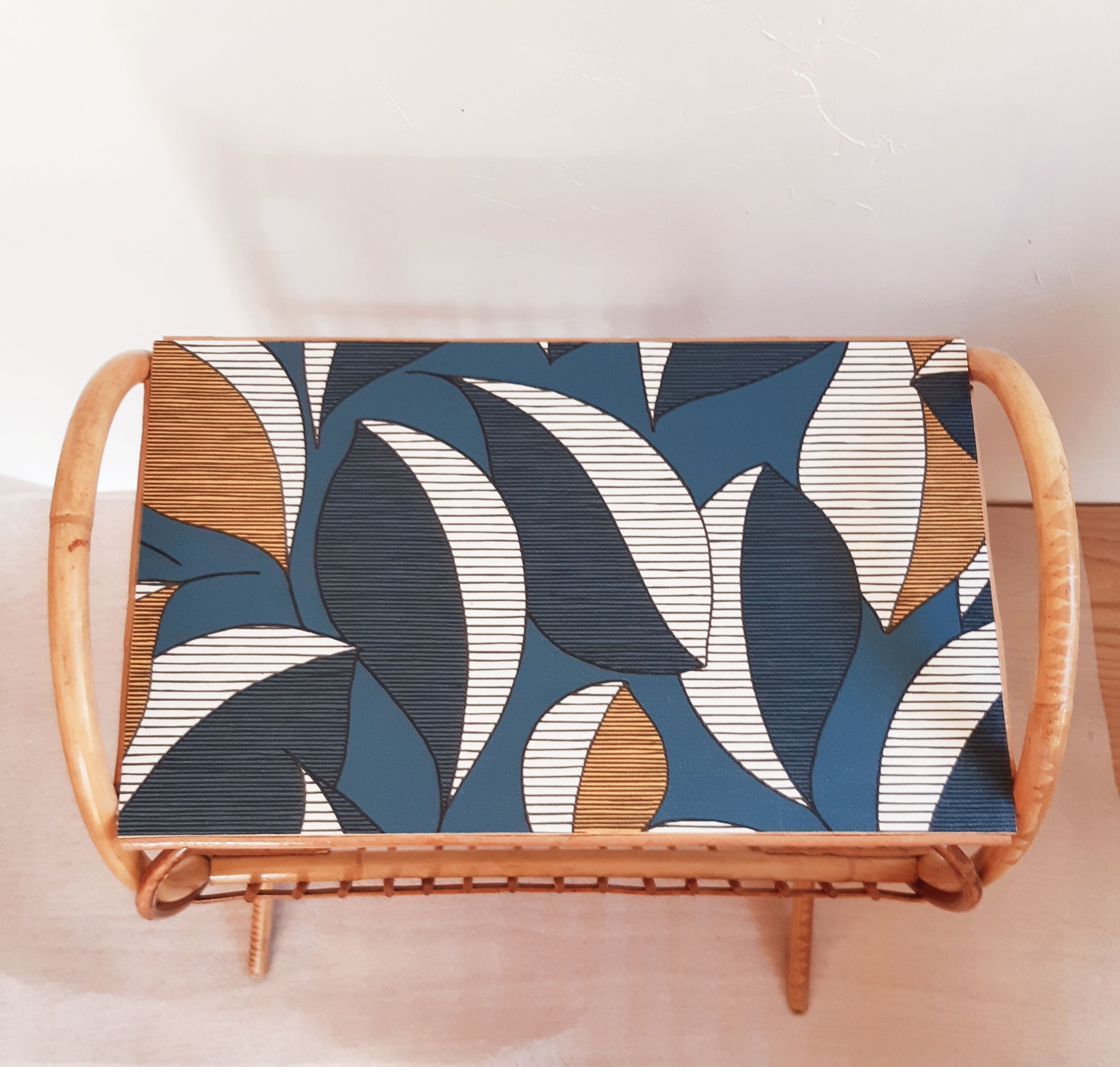 Side table with magazines