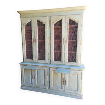8-door mesh bookcase with 2 pull-outs