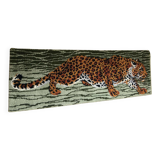 Vintage wool rug featuring a leopard (tiger)
