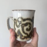 Set of vintage Duncan Ceramics glazed stoneware mugs made in Scotland Style