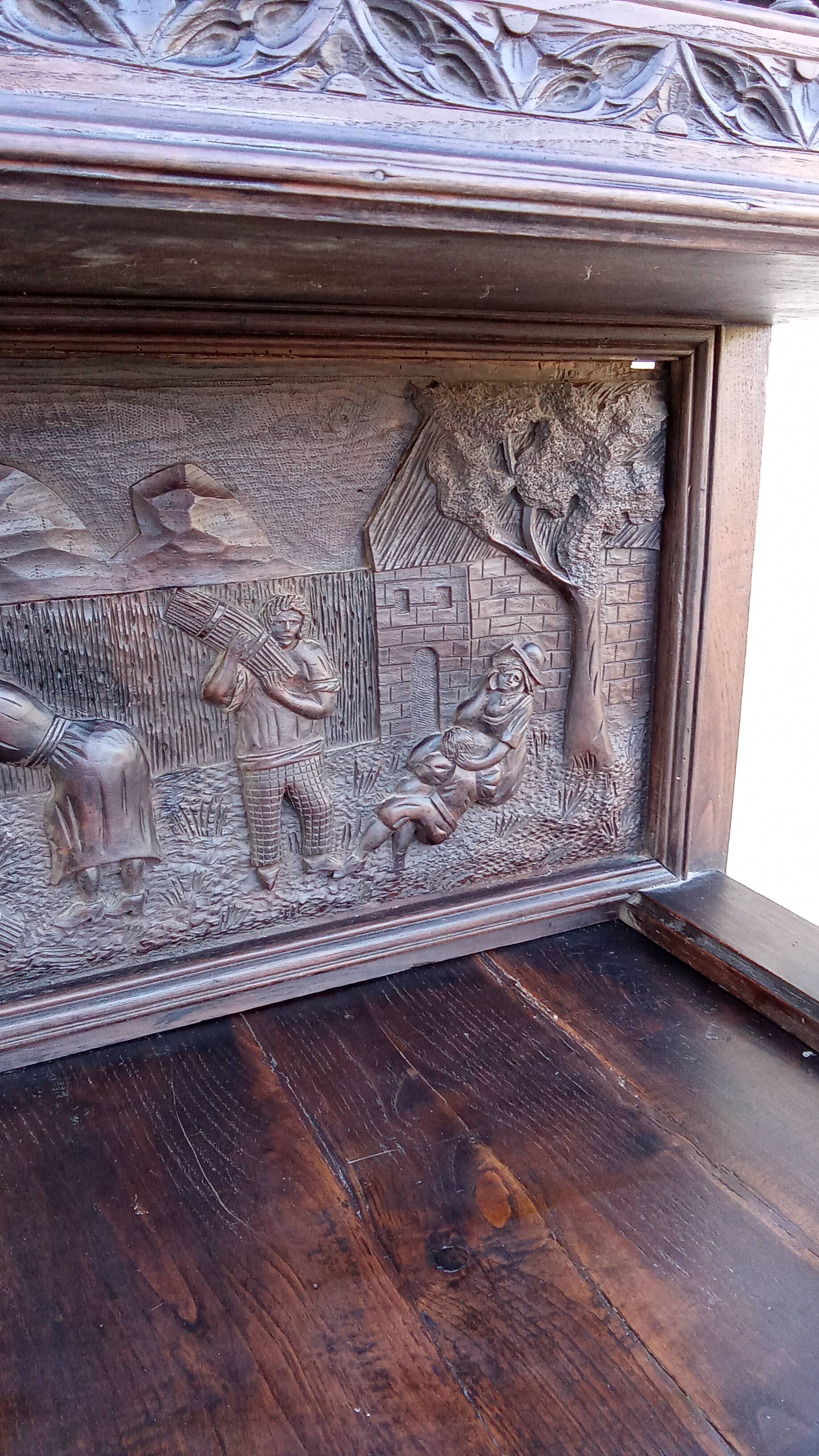 Old carved solid wood dresser