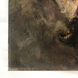 Oil on canvas portrait of an old man with a pipe