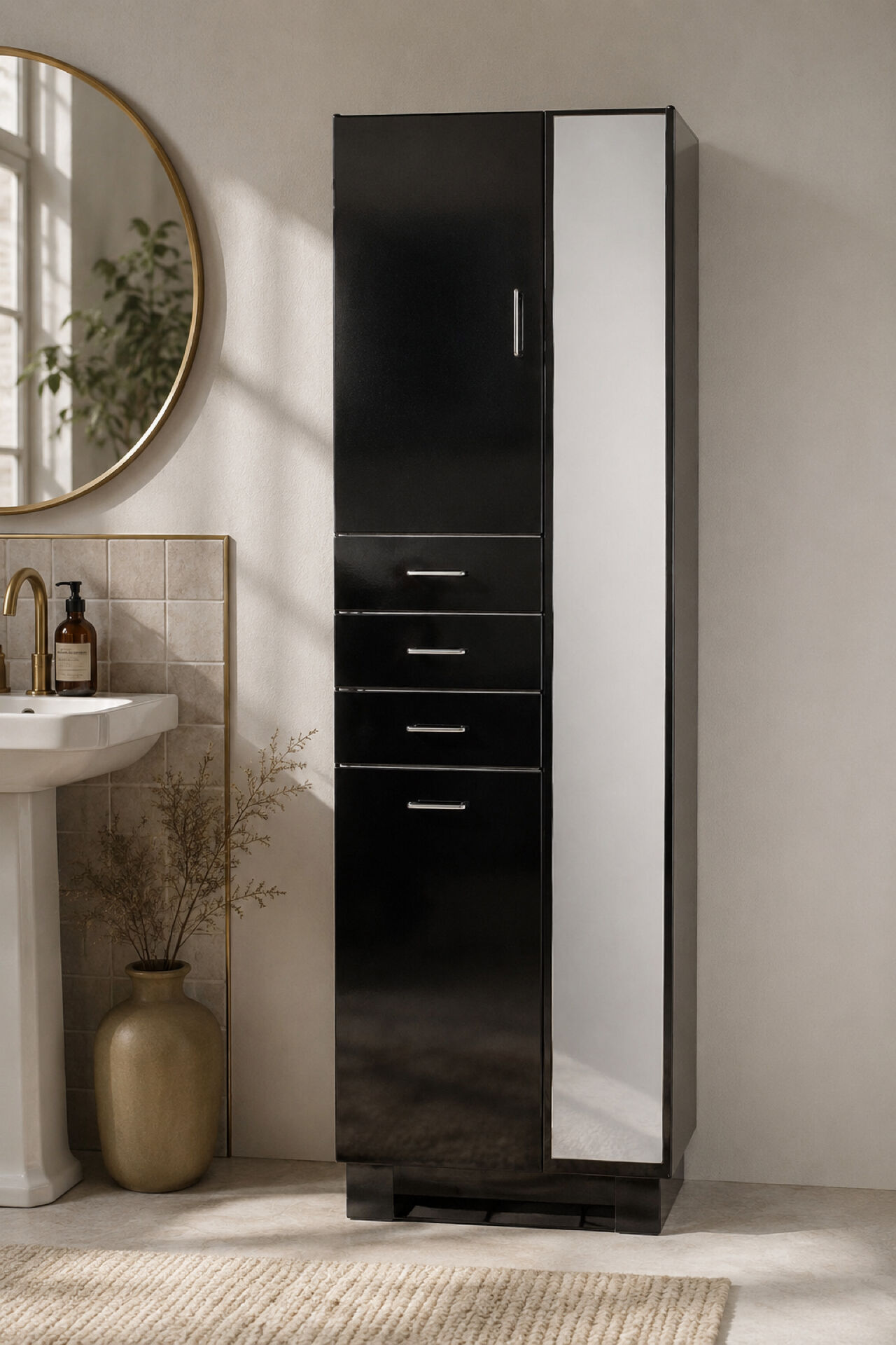 Satin black vintage wardrobe 1970