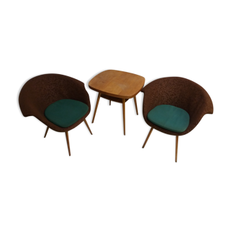 1960 Navratil armchair and coffee table, Czechoslovakia