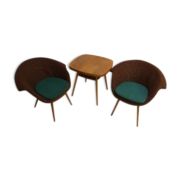 1960 Navratil armchair and coffee table, Czechoslovakia