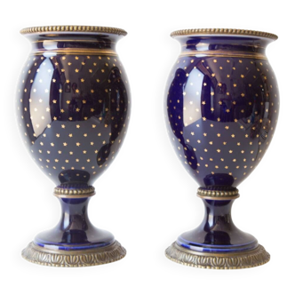 Pair of Sèvres style porcelain vases circa 1900