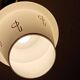 Opaline globe pendant light with stylized 1950s decoration