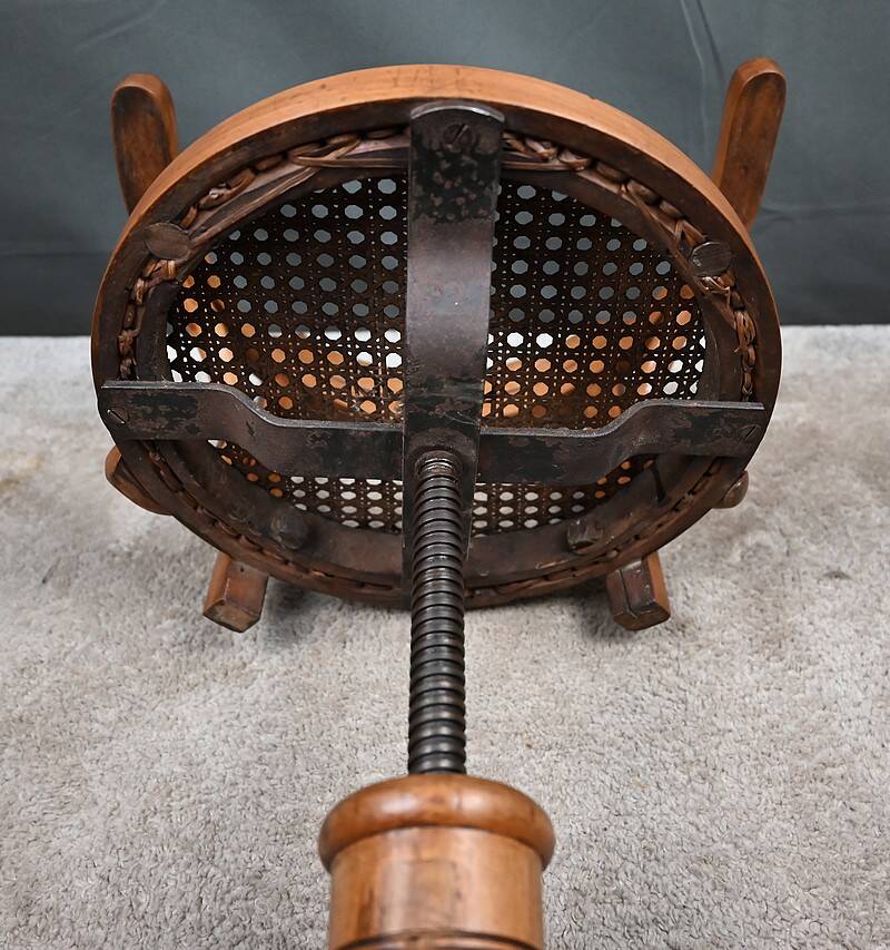 Swivel Chair for Children in Stained Beech, Thonet Style – Early 20th Century