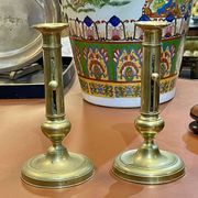Pair of brass candlesticks from the early 20th century.