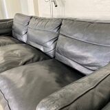 Danish mid-century vintage Mogens Hansen black leather sofa 60s