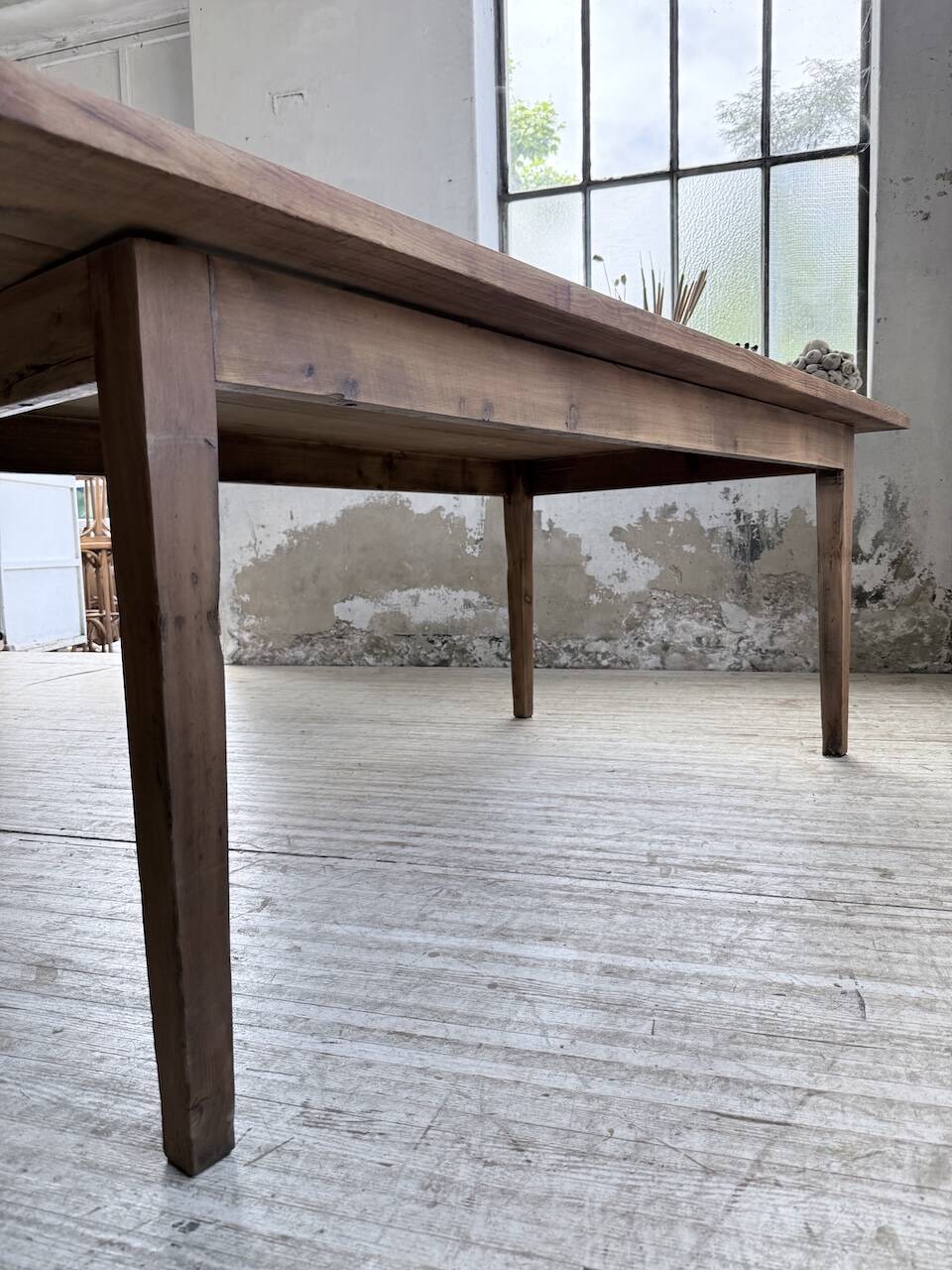 Farm table pitch pine 2 x 1 m from the 1950s